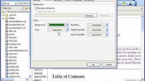 FrontPage Tutorial Formatting Page Backgrounds Microsoft Training Lesson 6.5