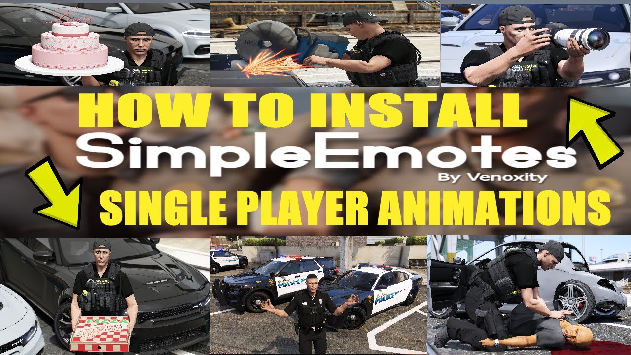 Как установить SimpleEmotes | Анимации/эмоции для одиночной игры | Моды для GTA 5 LSPDFR