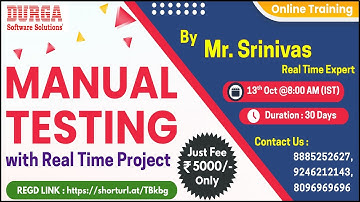 MANUAL TESTING Online Training @ DURGASOFT