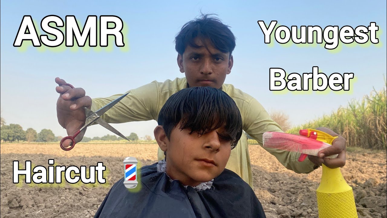 ASMR fast cutting ✂️ youngest Barber 💈 ln the world 🌍 fast & Slow Haircut 💇 Dirty  Man Haircut