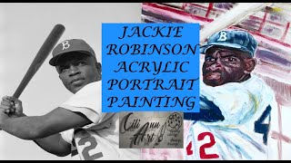 Jackie Robinson Painting | Acrylic Portrait Painting | MLB HoF