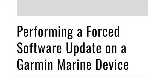 Garmin Livescope: Performing A Forced Software Update Step By Step Instructions