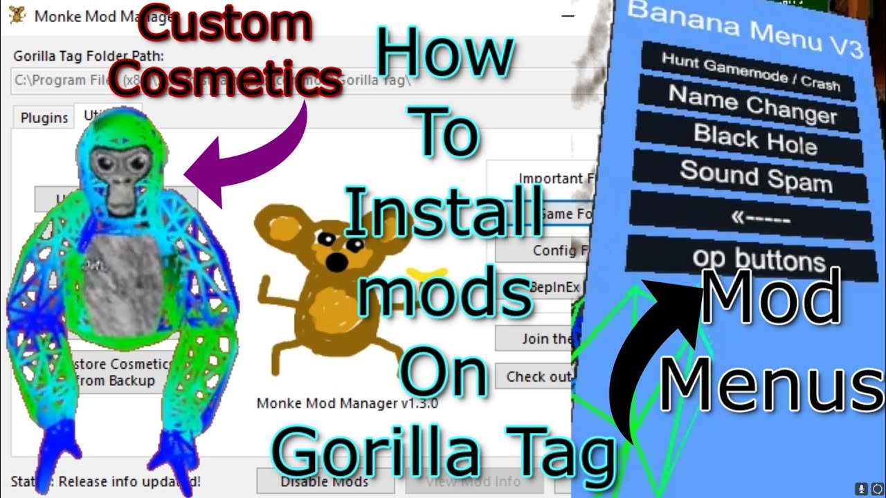 GitHub - legoandmars/GorillaCosmetics: A cosmetic mod for Gorilla Tag.