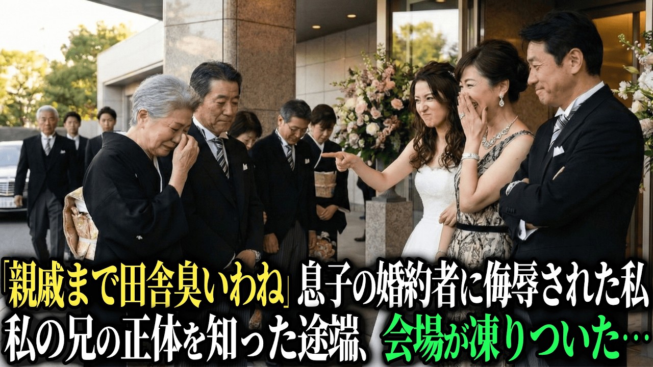 「うわっ！親戚まで田舎臭いわね」息子の結婚式で私達親戚一同を田舎者と馬鹿にする婚約者とその両親。私の兄が婚約者の親の会社の社長だと知った瞬間、会場が凍りついた..【シニアのスカッと朗読】【老後の知恵】