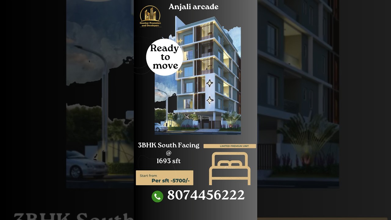 3BHK south facing flats are available for sale in kakinada Opp ashram