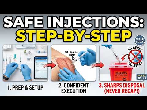 How to Give an Injection & Sharps Disposal | Nursing Skills