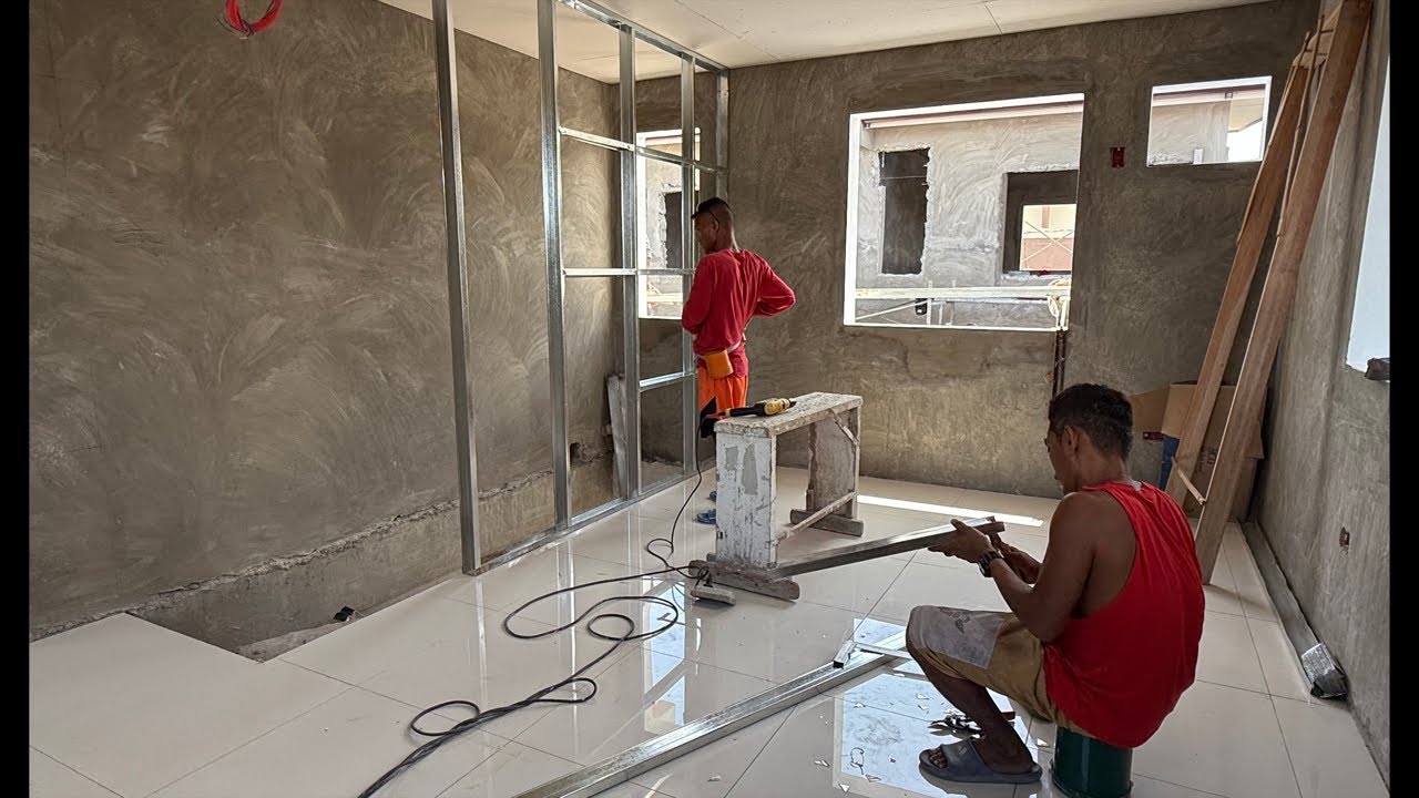 Drywall Partition Framing in Progress | Silent Live Construction Update (No Audio)