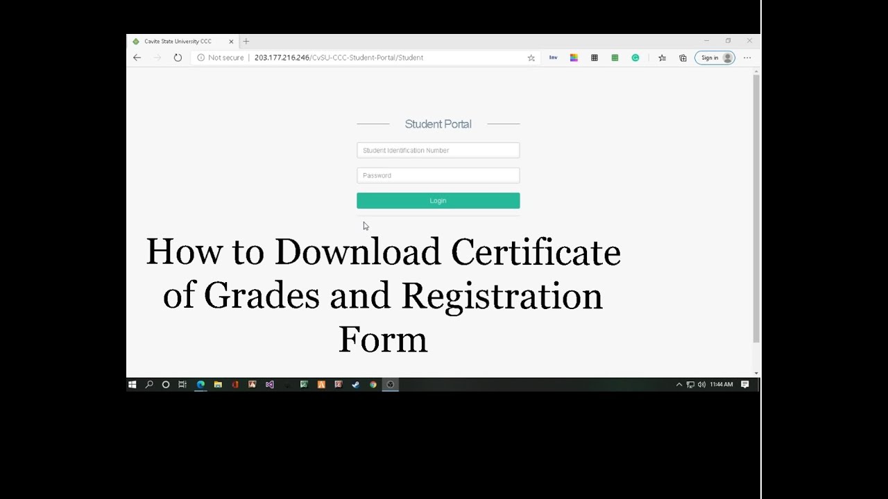Tutorial on how to download Registration Form and Certificate of Grades ...