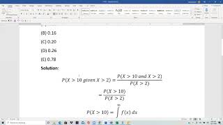 Actuarial SOA Exam P Sample Question 119 (once 167) Solution