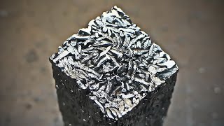Damascus steel from shoe nails. Roasted nails.