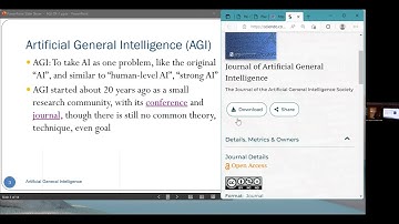 Artificial General Intelligence with Professor Pei Wang, Lecture 1 out of 8
