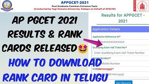 AP PGCET 2021 Results & Rank Cards Released//How to Download AP PGCET 2021 Rank Card- Official links