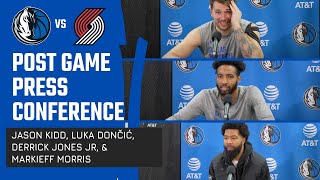 Jason Kidd, Luka Dončić, Derrick Jones Jr., \& Markieff Morris | Press Conference @ POR | 12\/17\/23