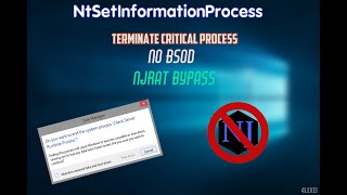 NtSetInformationProcess. Terminate Critical Processes + NjRat bypass.
