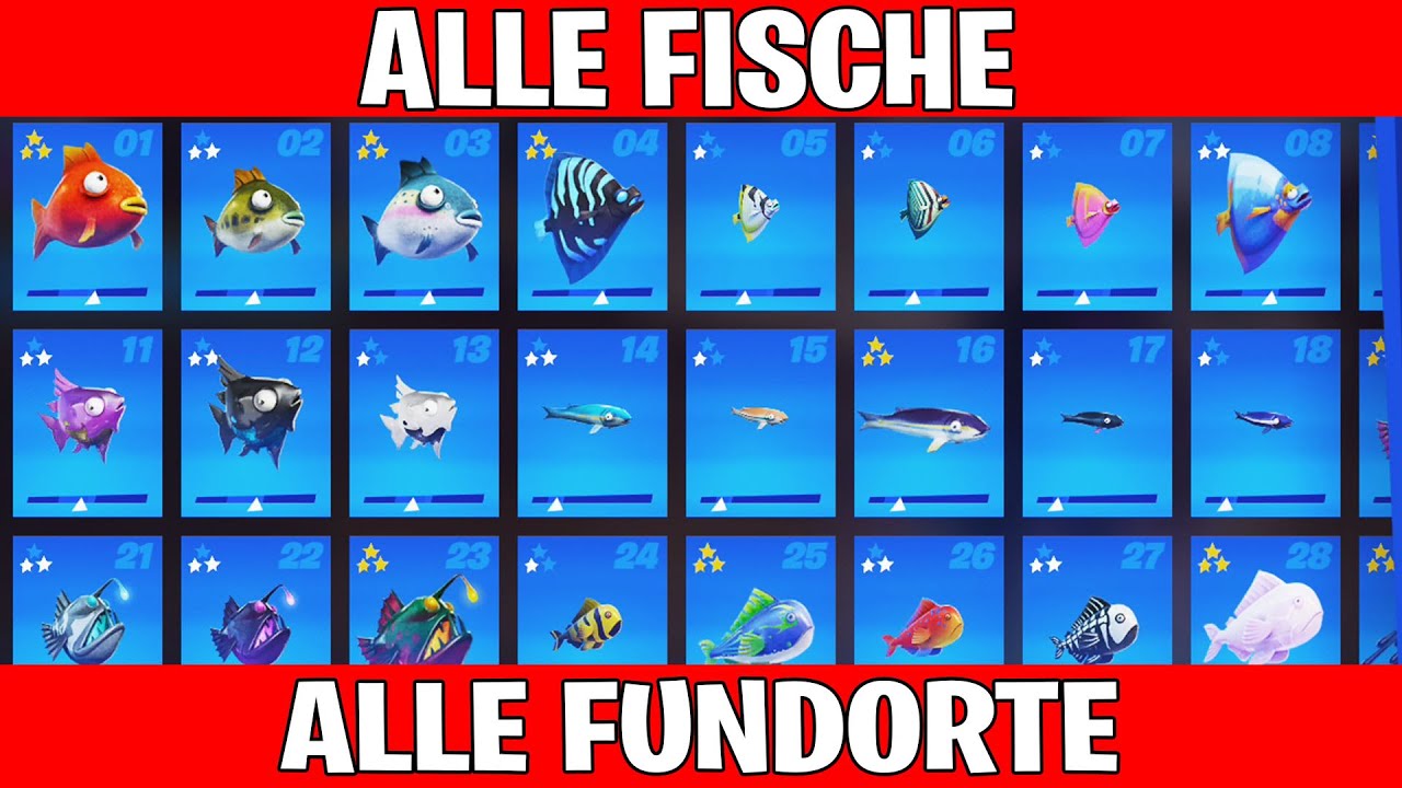 Fortnite Fische Kapitel 3 Season 2 KOMPLETTE FISCHSAMMLUNG ☆ FISCHBUCH ☆ ALLE FUNDORTE ☆ KAPITEL 2 SAISON