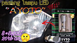 Cara pasang lampu LED di motor beat dan rubah arus DC