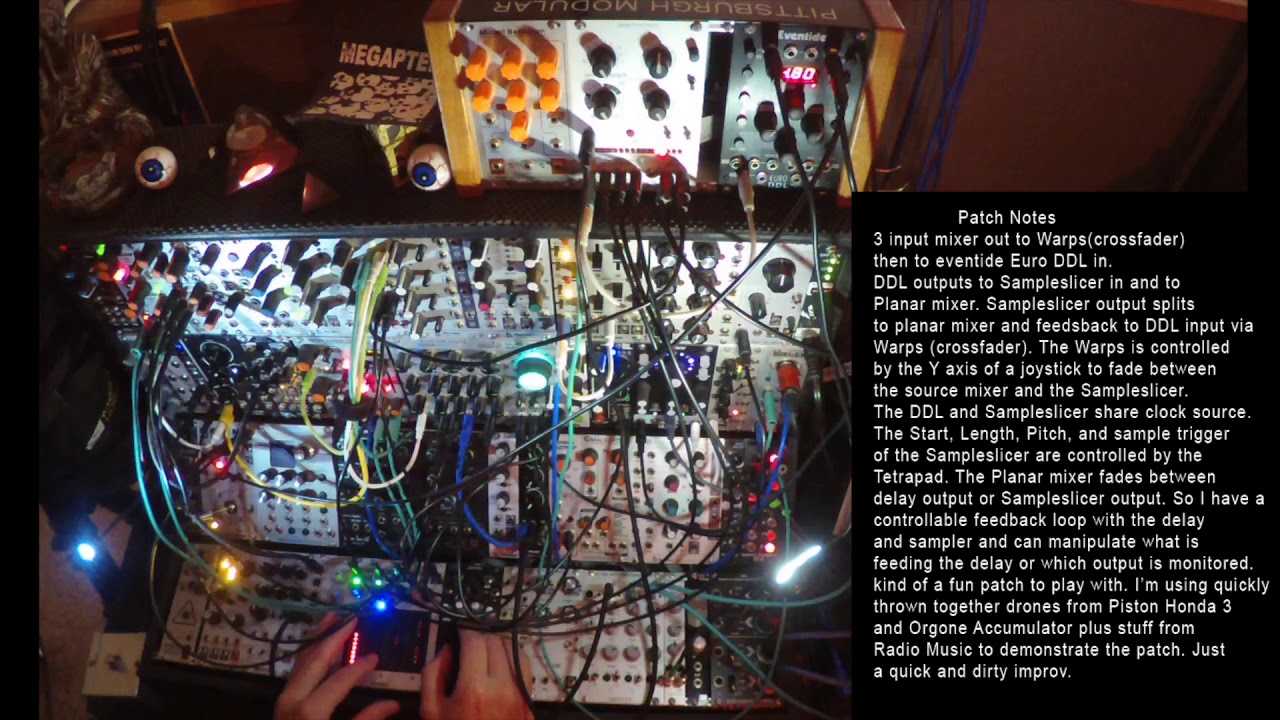 Modular Synth Delay/Sampler feedback loop experiment