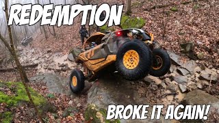 First SXS Up Double Black Trail 77 Lower Branch at the Hatfield McCoy Bearwallow System | Can Am X3