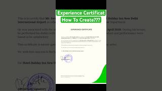 How To Create Experience Certificate? || Experience certificate kaise Banaya? #experiencecertificate