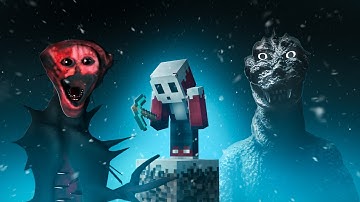 We Survived Horror Mods in One Winter Block Minecraft