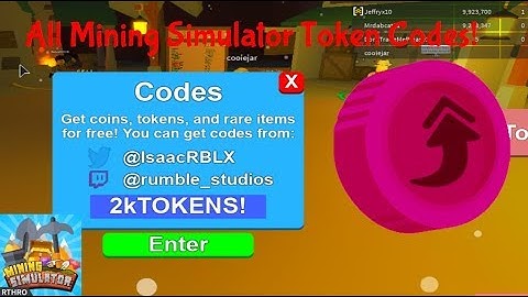 ALL MINING SIMULATOR TOKEN CODES! || Roblox