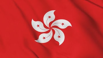 Hong Kong Flag Waving Animation / 3-min loop / free 4k stock footage