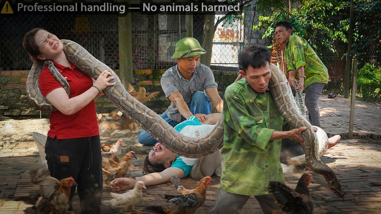 72 Hours on high alert: Giant python break into the farm - Girl Rescued from Giant Python