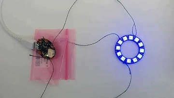 Adafruit Gemma and NeoPixel Ring with conductive thread