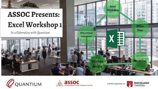 Excel Workshop I 2018