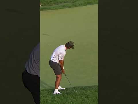 Ryder Cowan saves par from the rough on No. 17 to beat Miles Russell 2 and 1 at Merion.
