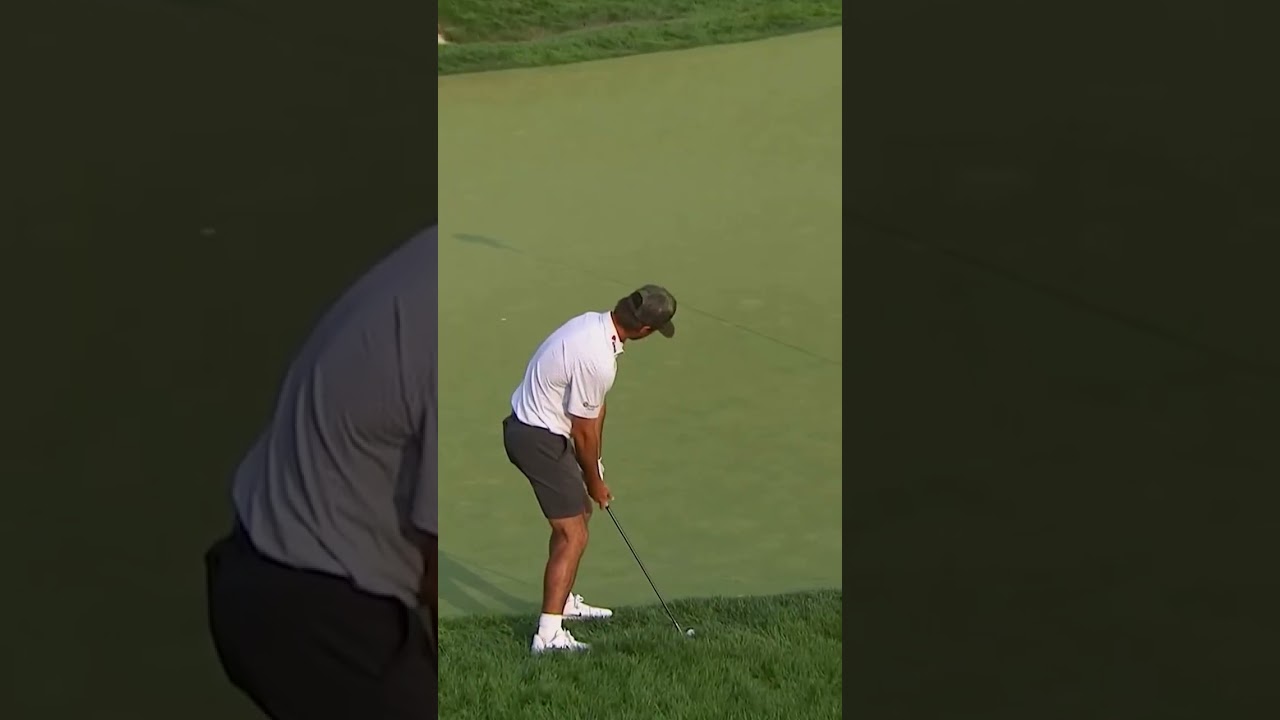 Ryder Cowan saves par from the rough on No. 17 to beat Miles Russell 2 and 1 at Merion.