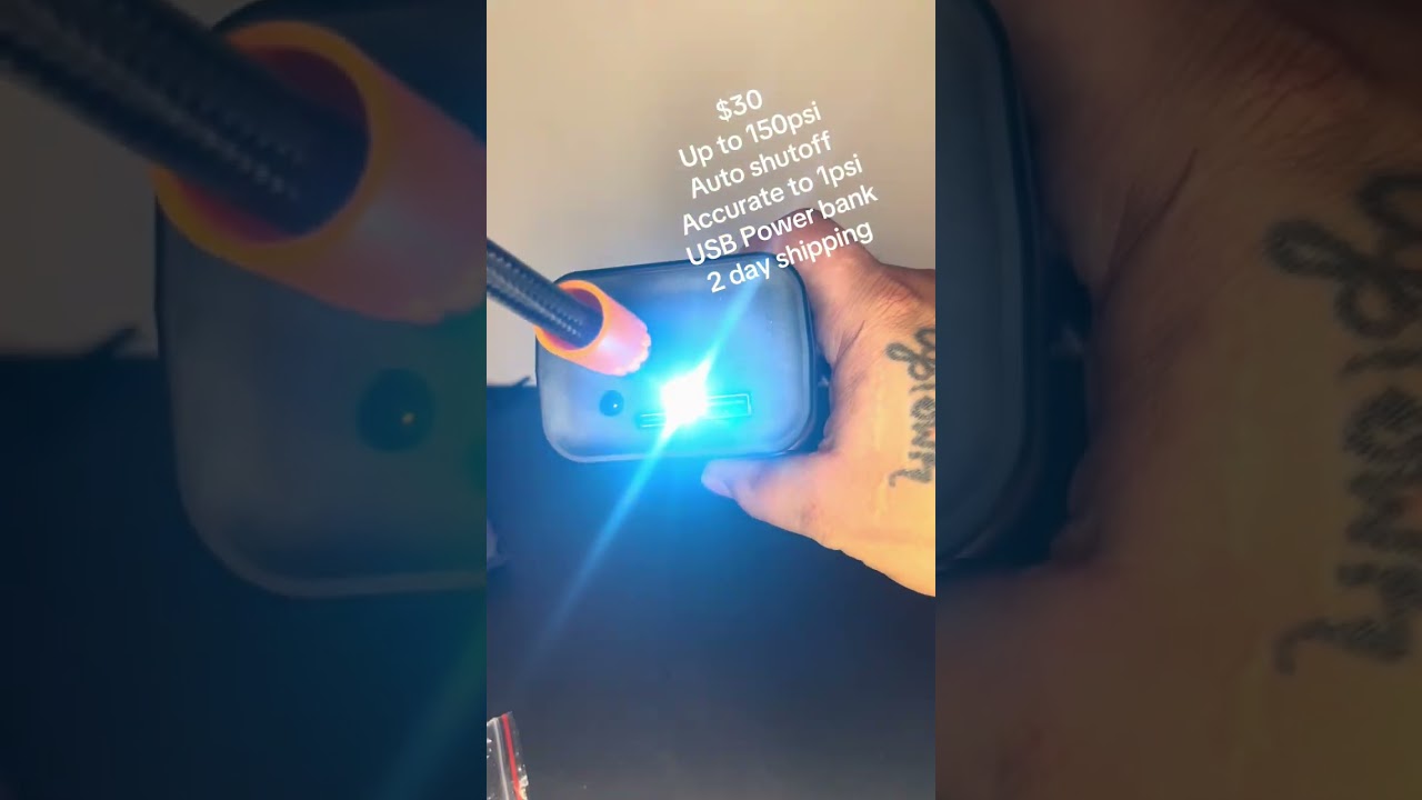 Portable air compressor: accurate inflation, auto shut-off & usb power bank