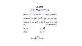VECTOR JEE MAIN 2017 PROBLEM
