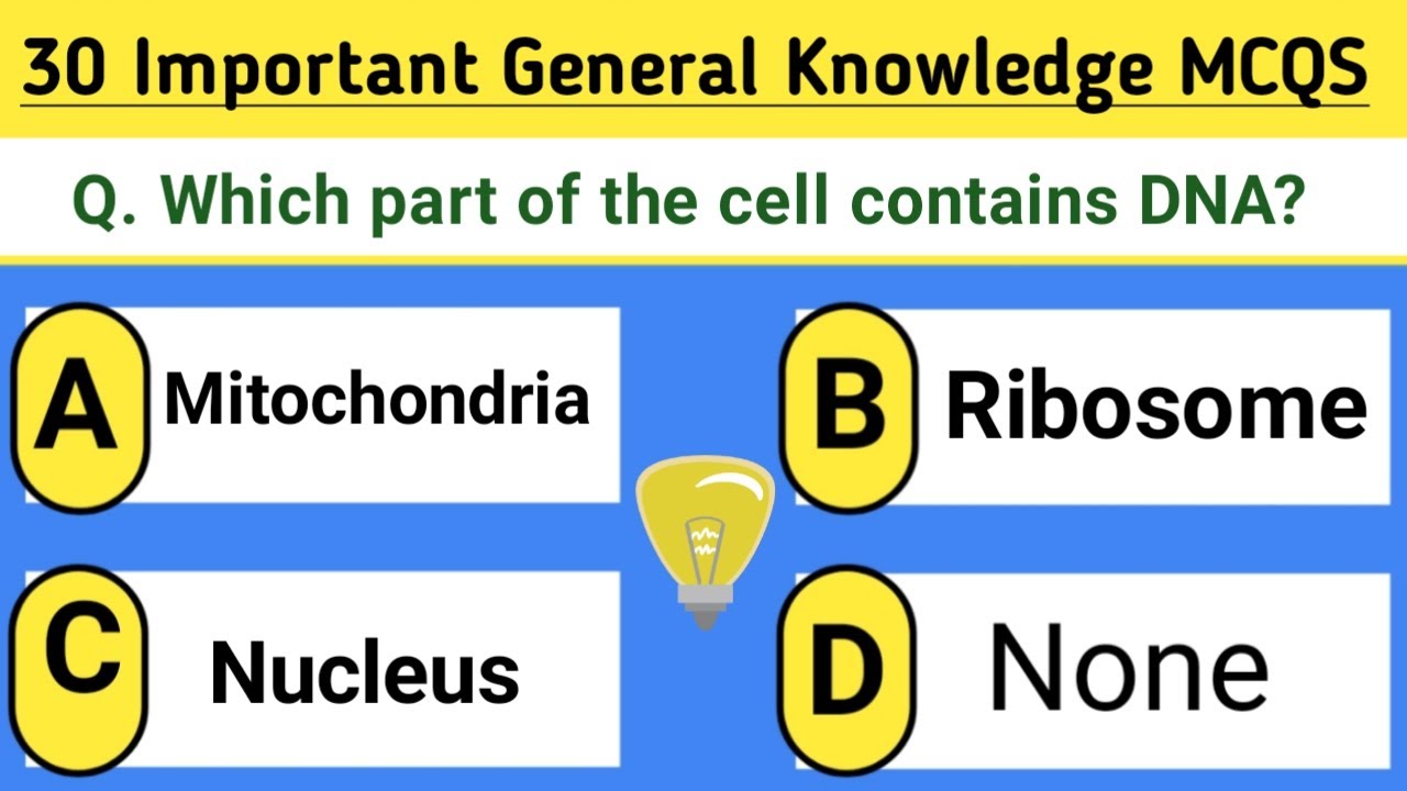 30 Most Important General Knowledge MCQS #knowledge - YouTube