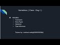 iOS Basic concepts like :variable concepts with example and definitation