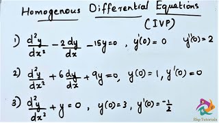 Inital Value Problems (IVP) | Homogenous Differential Equations | part 1 | ODE | KTU S2 Maths