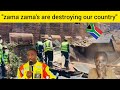 Watch as MMC of IFP demolished illegal buildings where Zama Zama's are doing their illegal activies😱