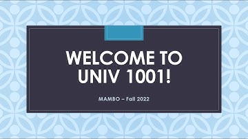 MAMBO UNIV 1001 & High School to College Transition
