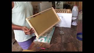 Part 17 - Fitting Wax Foundation in Frame - Guide to Beekeeping in the Tropics with Gavin McKenzie