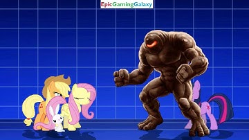 Fluttershy And Applejack VS The Mindless One And Twilight Sparkle In A MUGEN Match / Battle / Fight