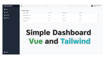 Simple Dashboard in Vue and Tailwind