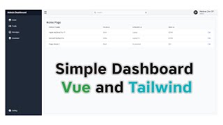 Simple Dashboard in Vue and Tailwind