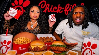 Chick-Fil-A MUKBANG Q&A | I Told Him Our Baby Is Taking MY Last Name 😳
