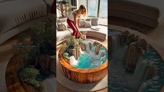 Wow! This waterfall coffee table looks absolutely stunning! 😱👏 #interiordesign
