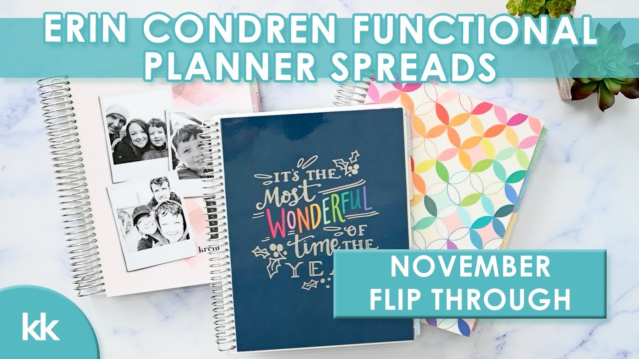 Erin Condren LifePlanner Functional Minimal Planner Spreads November ...