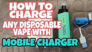 HOW TO CHARGE Disposable vape with mobile charger. #disposablevape #charging #mobilecharger