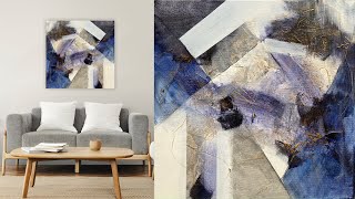 Abstrakte Acrylmalerei Abstract Acrylic Painting Making Of ... Gold Berge