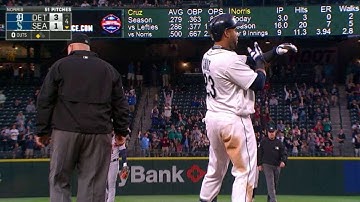 DET@SEA: Cruz triples off the wall to plate Cano