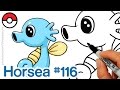 How to Draw Pokemon Horsea Cute step by step Easy