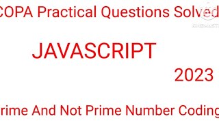Famous copa practical Questions Prime Not Prime No JAVASCRIPT Profile